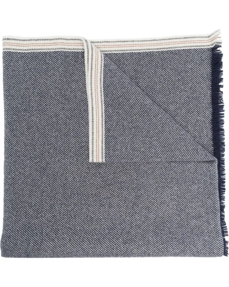Brunello Cucinelli Kaschmirschal mit Fransen - Blau Blau