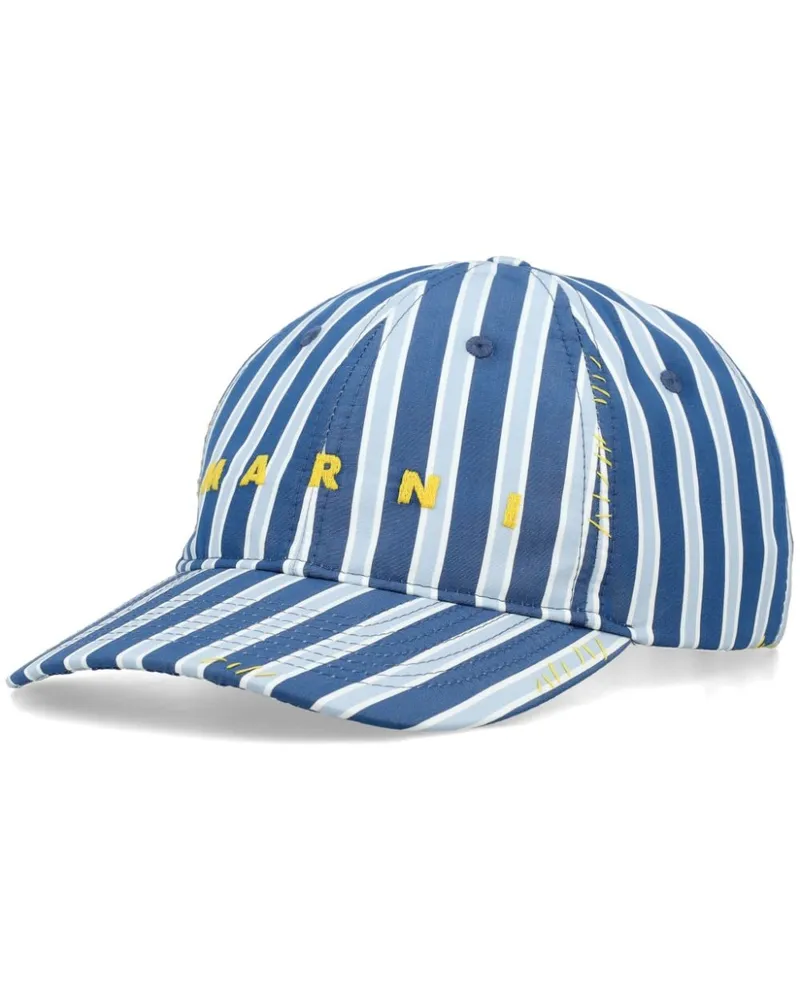 Marni Gestreifte Baseballkappe - Blau Blau