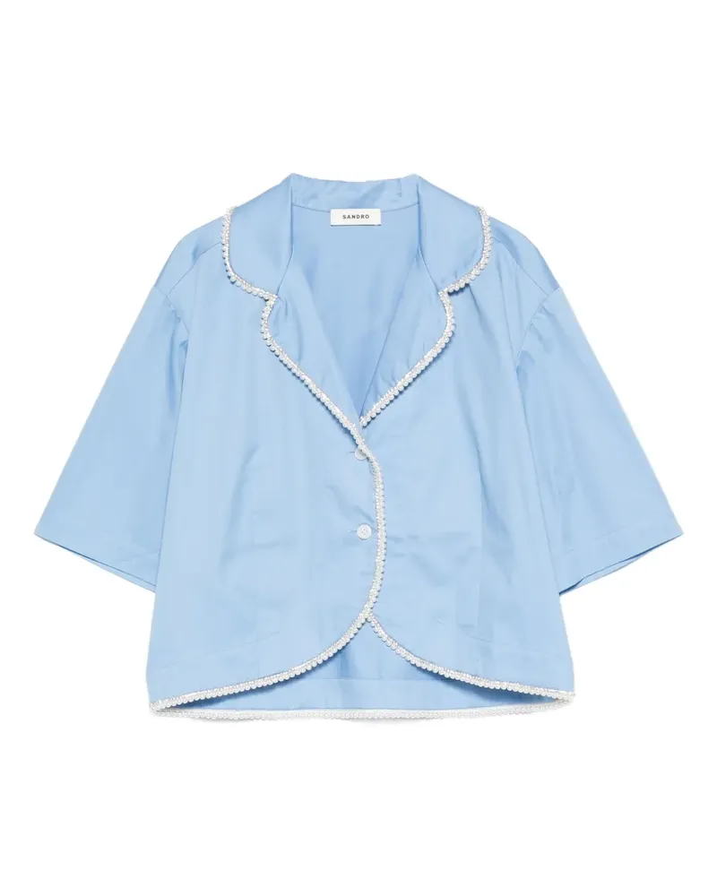 Sandro Hemd mit Perlenkragen - Blau Blau