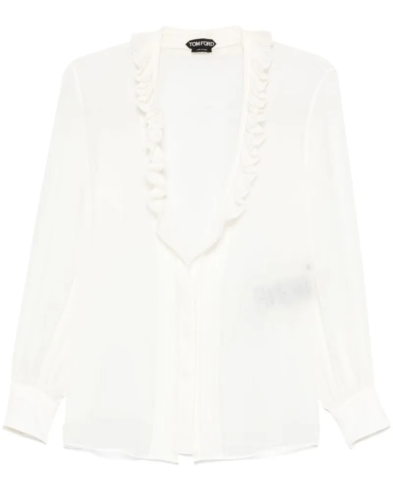 Tom Ford Bluse mit Rüschendetail - Weiß Weiß
