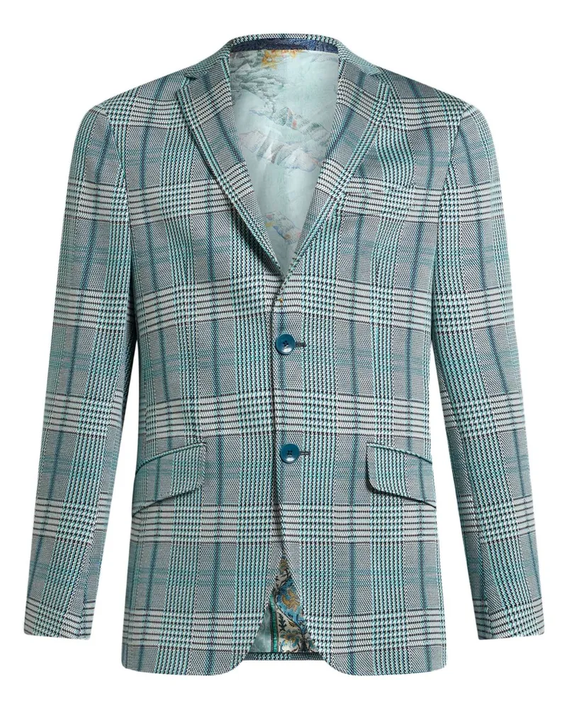 Etro Kariertes Glen Jersey-Sakko - Blau Blau