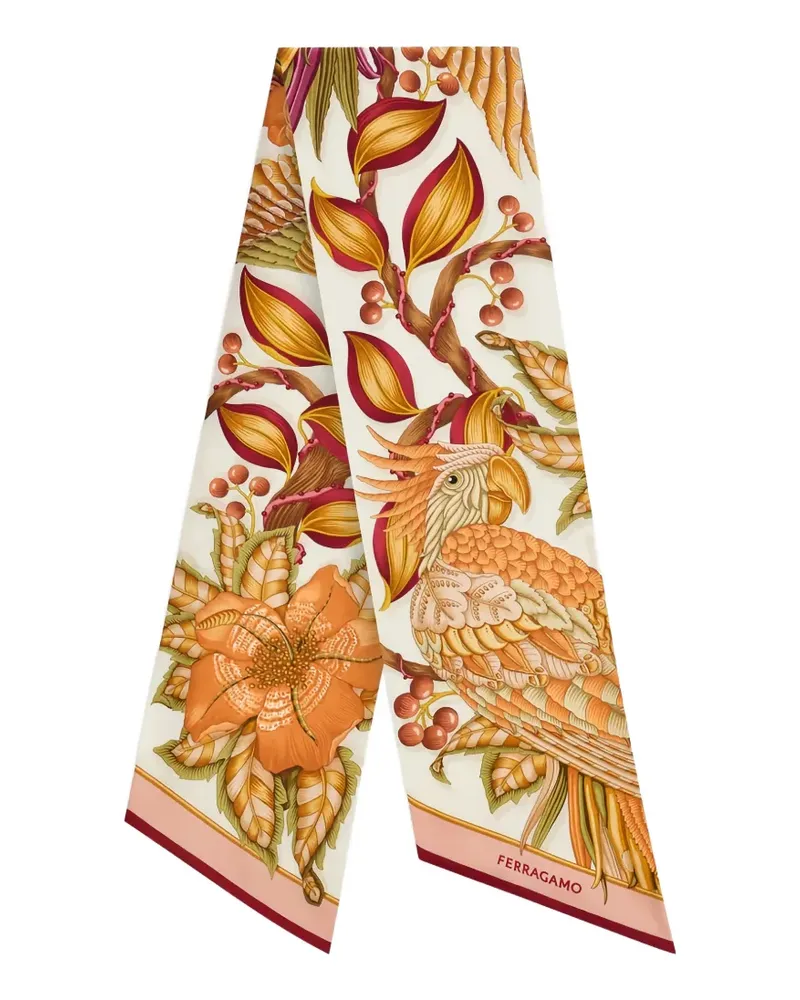 Ferragamo Parrots Bandeau-Schal - Orange Orange