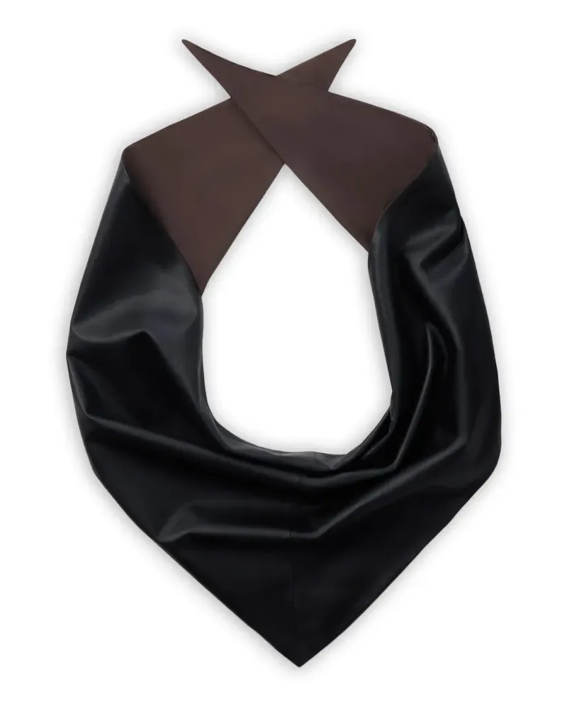 Christophe Lemaire leather triangle scarf - Schwarz Schwarz