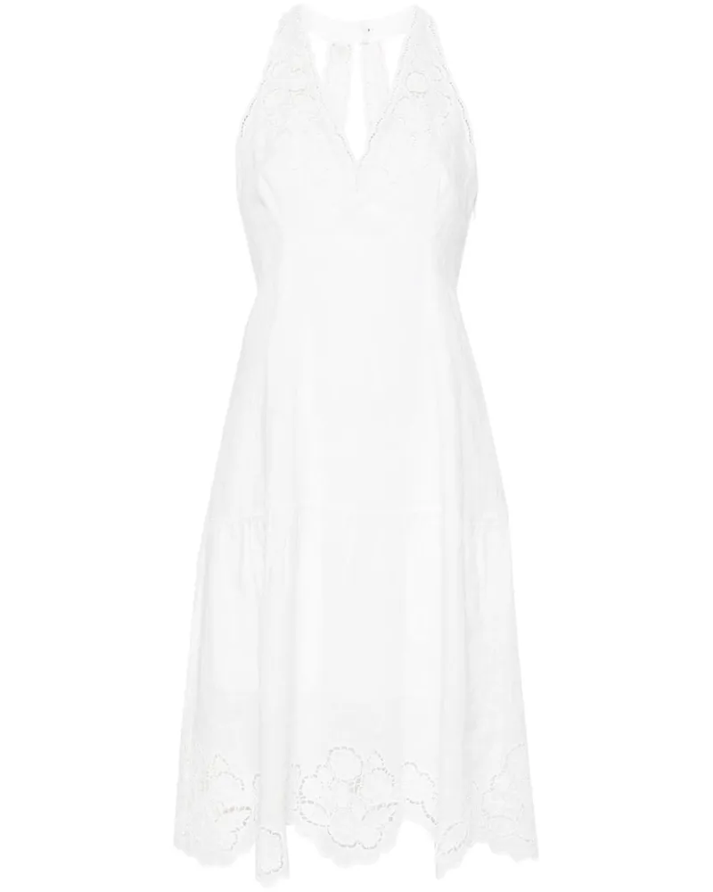 Twin-Set Midikleid mit Guipure-Detail - Weiß Weiß