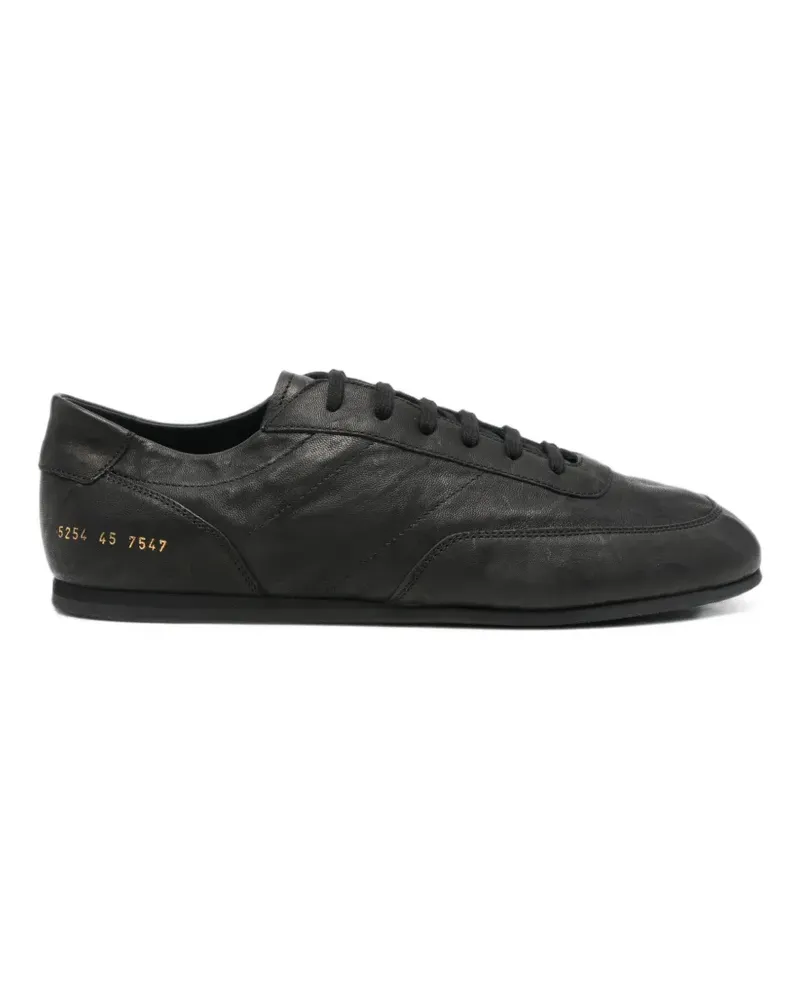Common Projects Minimal Sneakers aus Leder mit Schnürung - Schwarz Schwarz