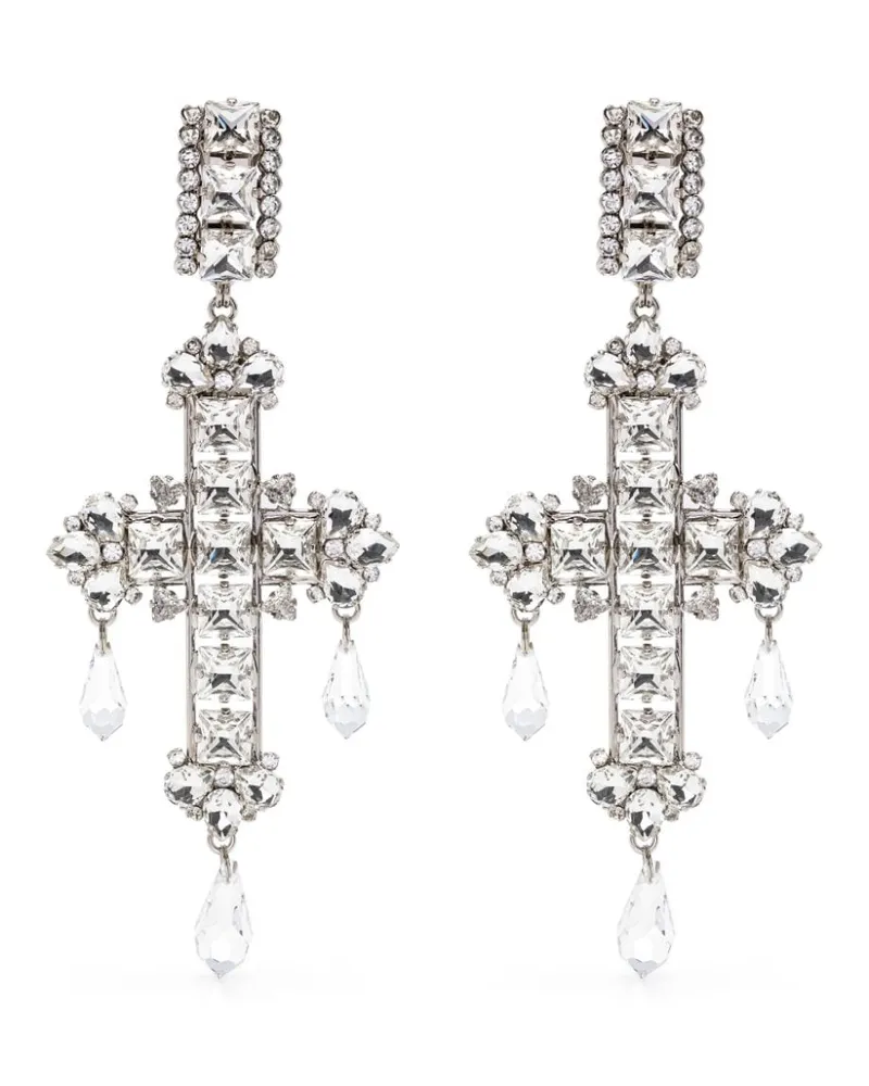 Alessandra Rich Ohrringe mit Kristallen - Weiß Weiß
