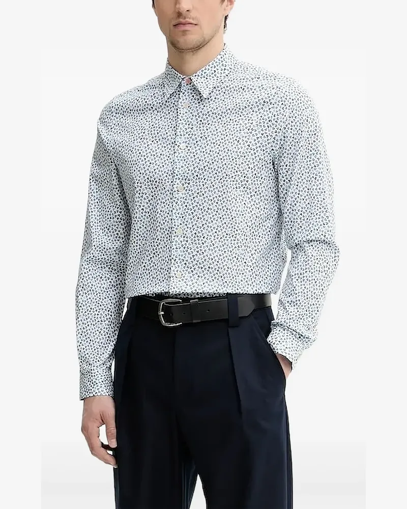 Paul Smith Hemd mit Blumen-Print - Weiß Weiß
