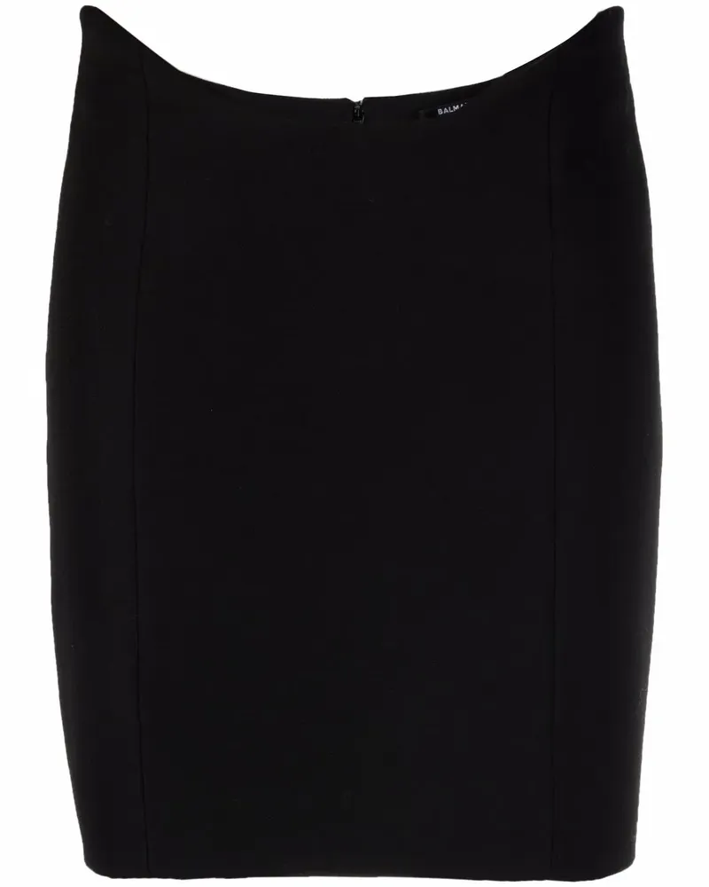 Balmain Schmaler Rock - Schwarz Schwarz