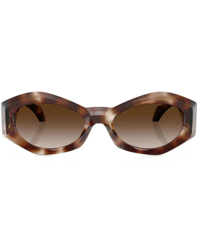 Versace Ovale Sonnenbrille mit Medusa-Schild - Braun Braun