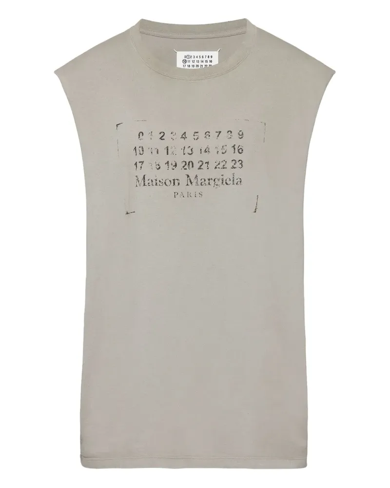 Maison Margiela Trägershirt mit Logo-Print - Grau Grau