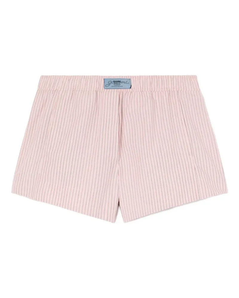 Ganni Gestreifte Shorts - Rosa Rosa