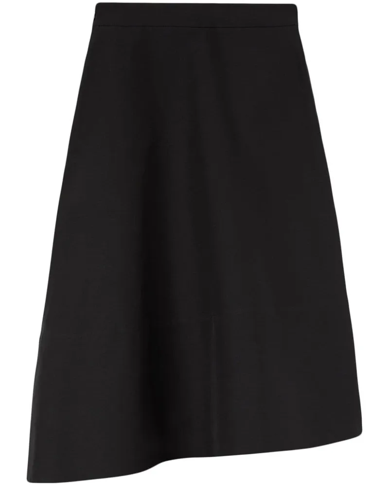 Jil Sander Asymmetrischer Midirock - Schwarz Schwarz