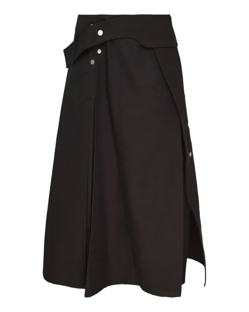 3.1 phillip lim Midirock mit Druckknopf - Schwarz Schwarz