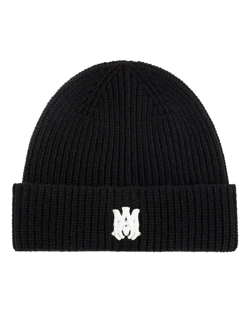 Amiri Ma Ribbed beanie hat - Schwarz Schwarz