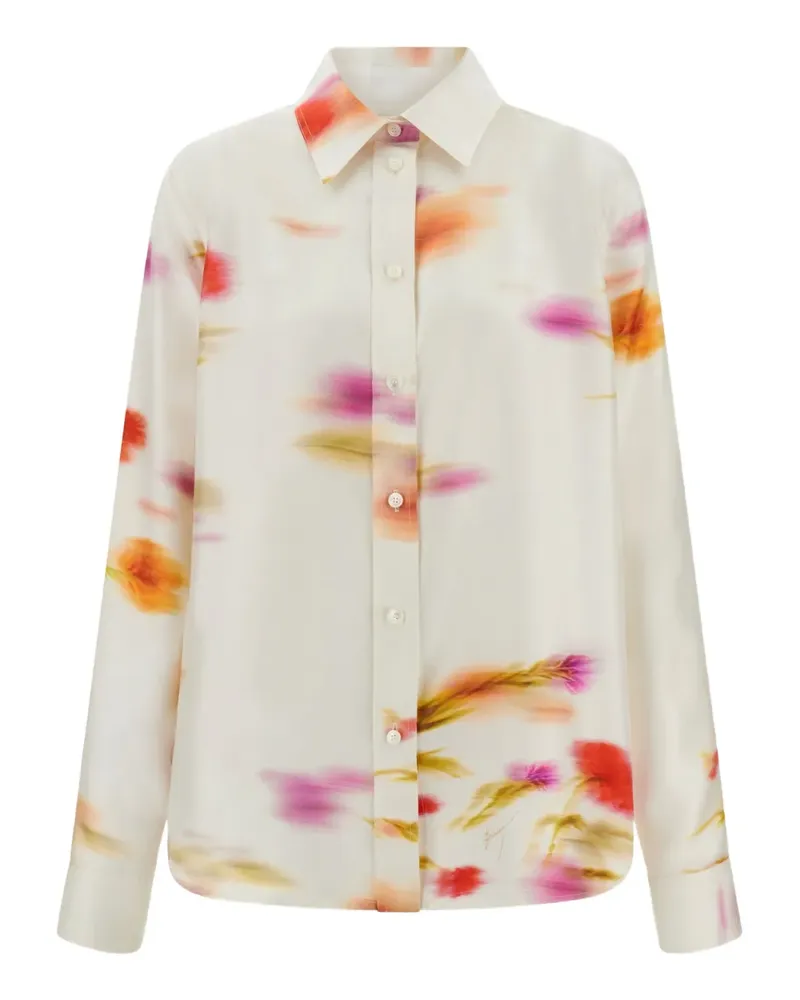 Ferragamo Hemd mit Blossom-Print - Weiß Weiß