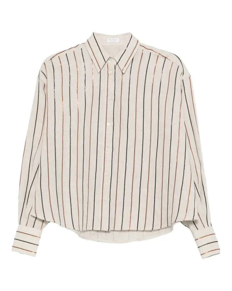 Brunello Cucinelli Gestreiftes Hemd - Nude Nude
