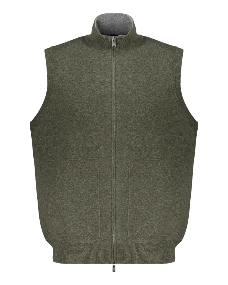 Fedeli cashmere zip-up sleeveless cardigan - Grün Grün