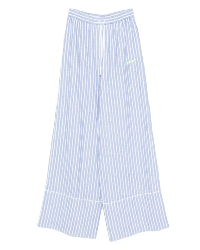 OFF-WHITE Gestreifte Palazzohose - Blau Blau