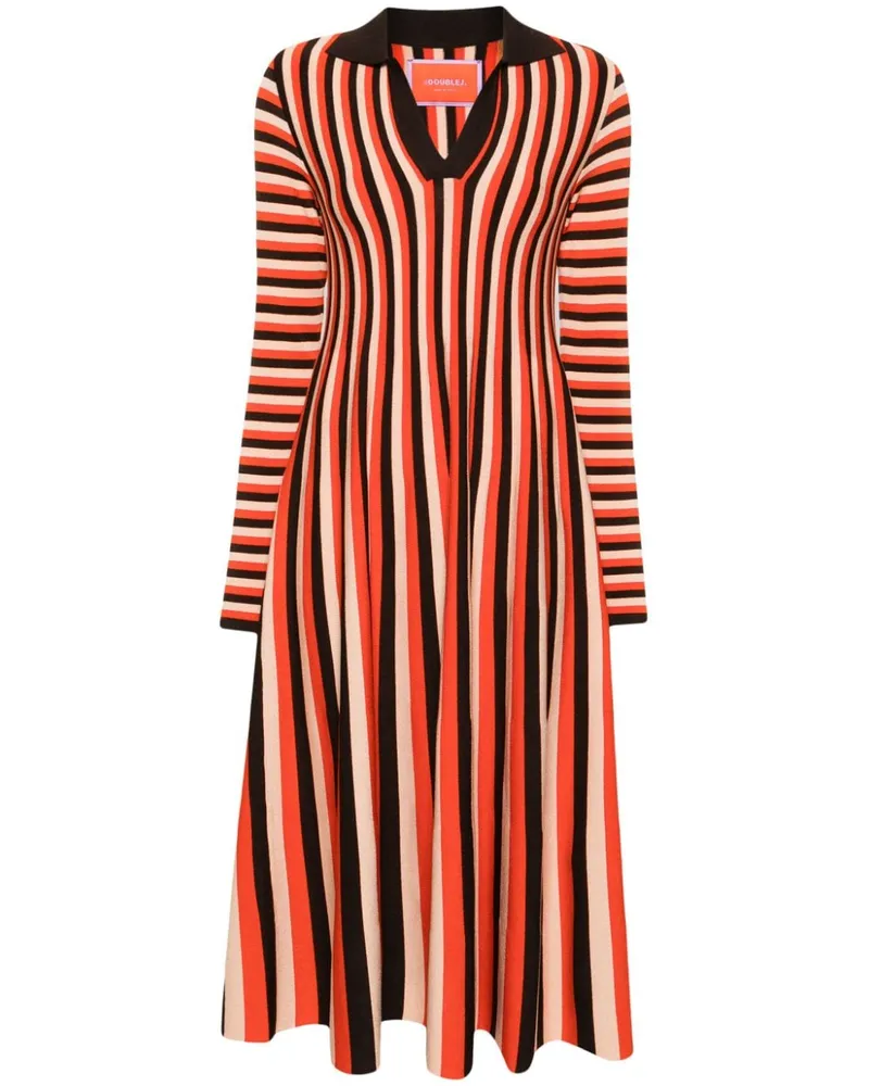 La DoubleJ Gestricktes Plaza Midikleid - Orange Orange