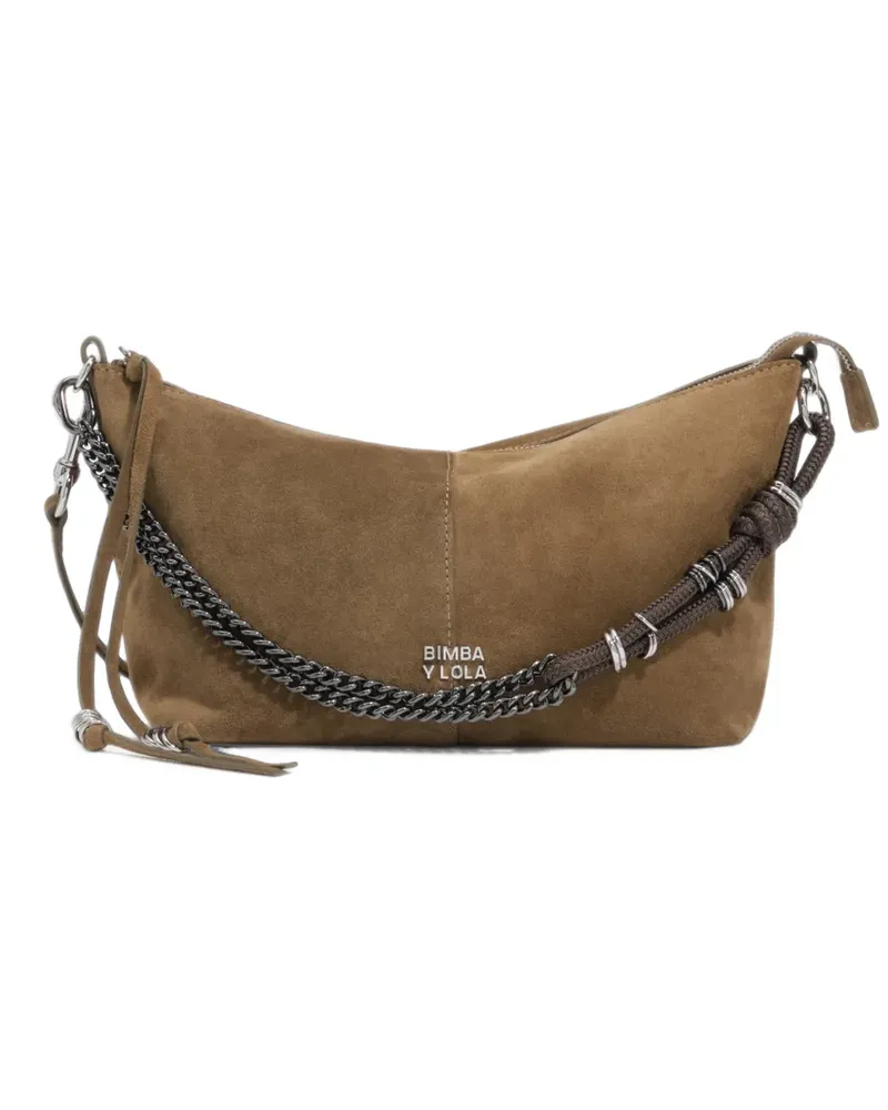 BIMBA Y LOLA Mittelgroße Madrid Tasche aus Wildleder - Braun Braun