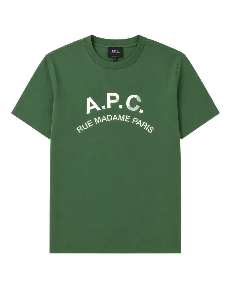 A.P.C. T-Shirt mit Logo-Print - Grün Grün