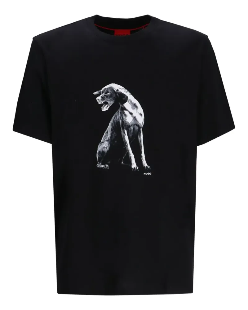 HUGO BOSS T-Shirt mit grafischem Print - Schwarz Schwarz