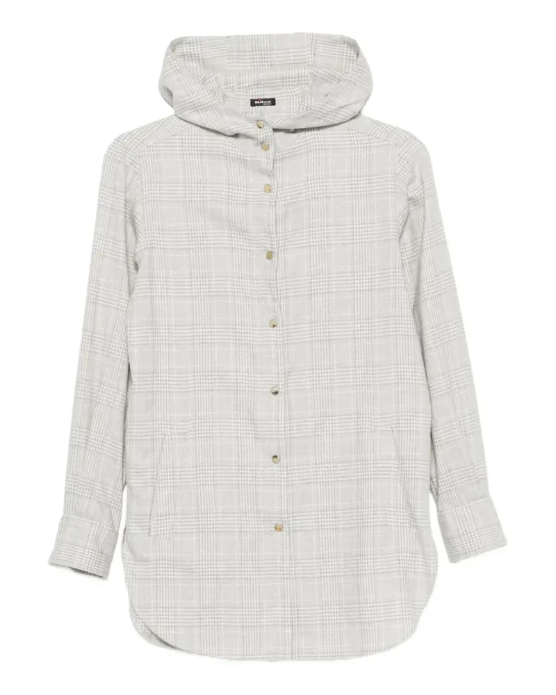 Kiton Prince of Wales check hooded shirt - Grau Grau
