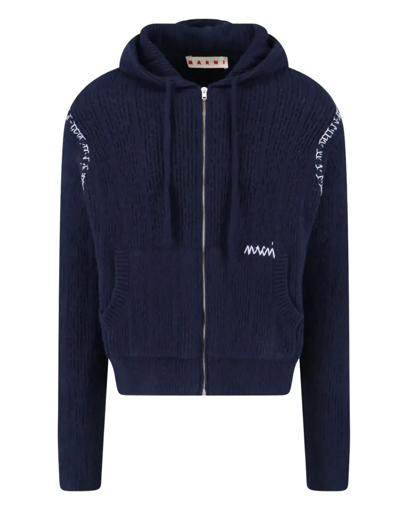 Marni Kapuzencardigan mit Reißverschluss - Blau Blau