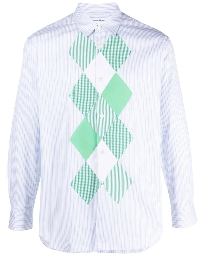 Comme des Garçons Gestreiftes Hemd - Weiß Weiß