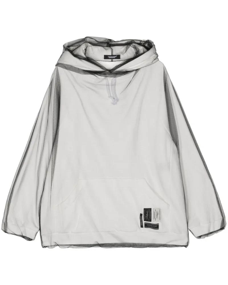 Undercover Hoodie mit Mesh-Overlay Grau