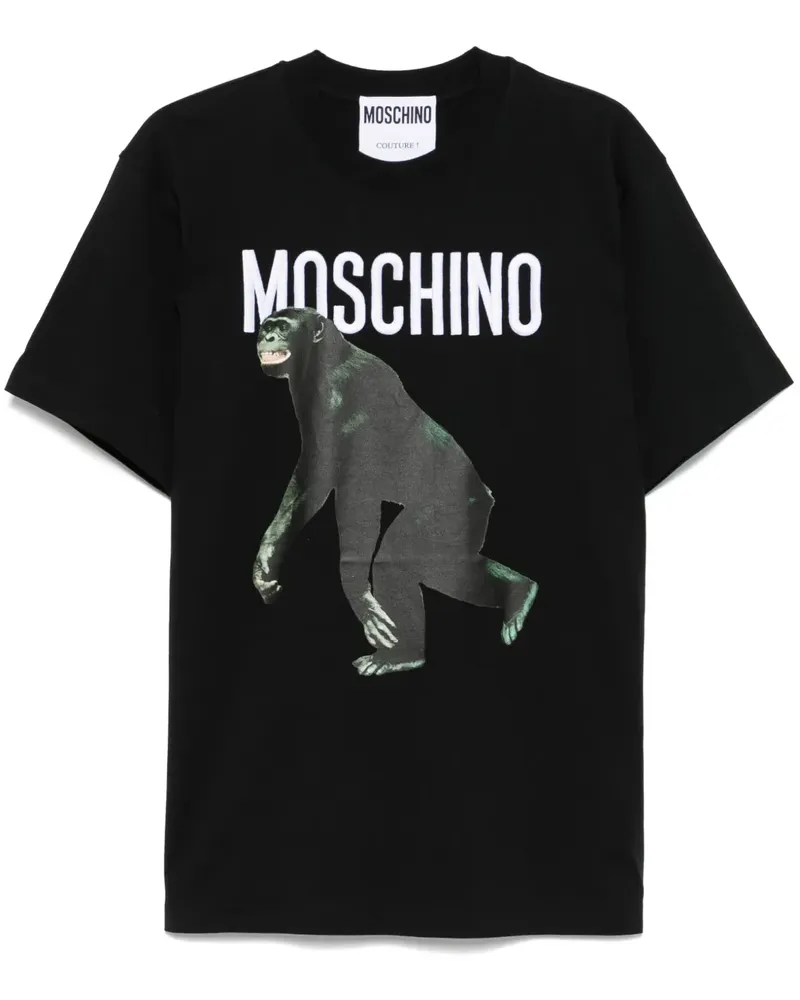 Moschino T-Shirt mit grafischem Print - Schwarz Schwarz