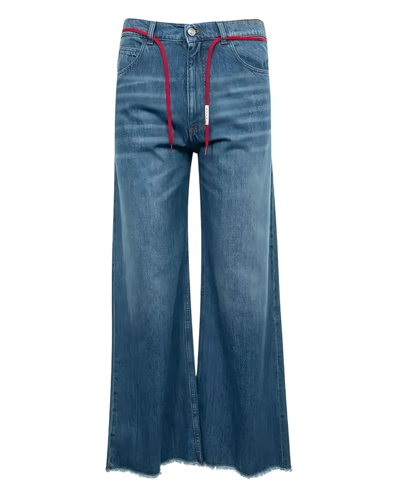 Marni Schlagjeans mit ausgefranstem Saum - Blau Blau