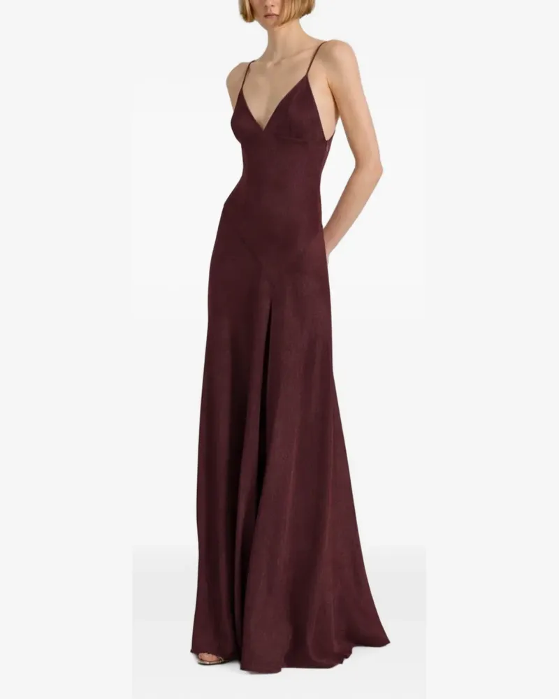 Alberta Ferretti glitter-effect spaghetti-strap maxi dress - Violett Violett