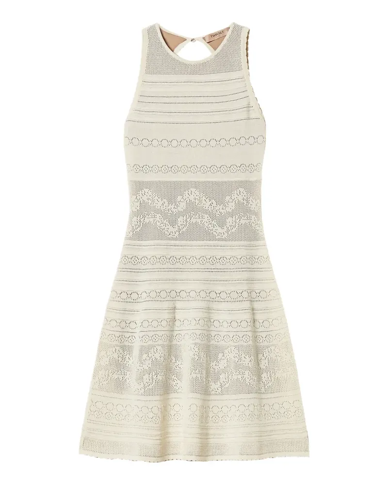 Twin-Set Trägerkleid mit Blumenmotiv - Nude Nude