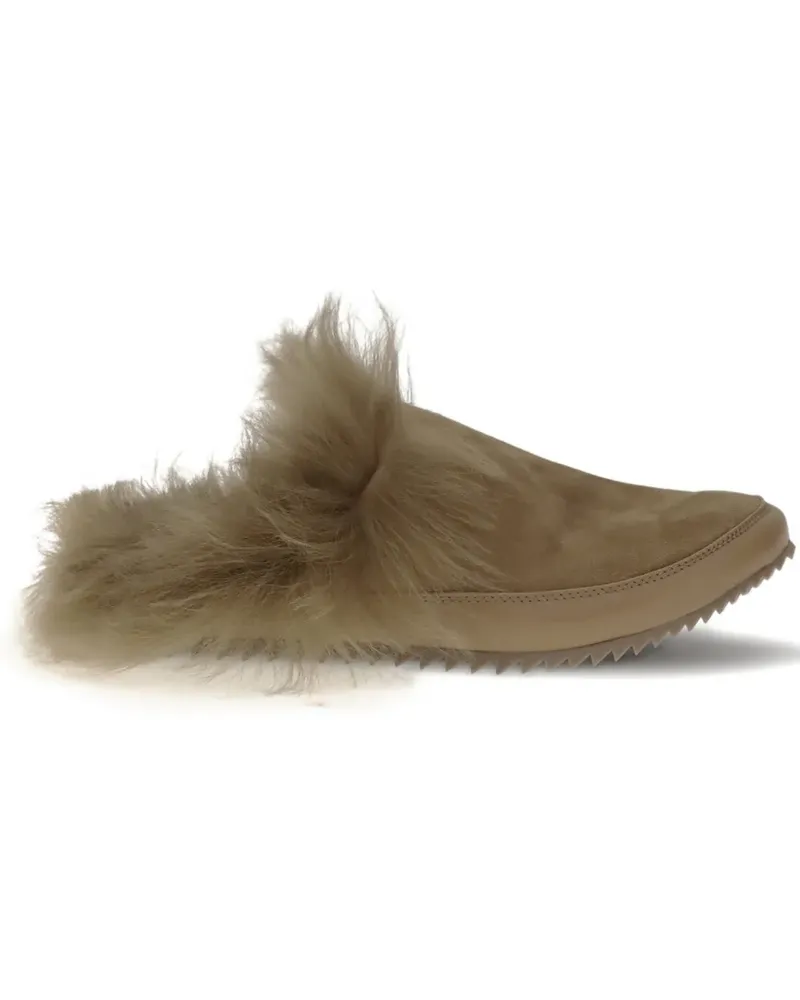 Pedro Garcia Mules aus Wildleder mit Pelzbesatz - Braun Braun