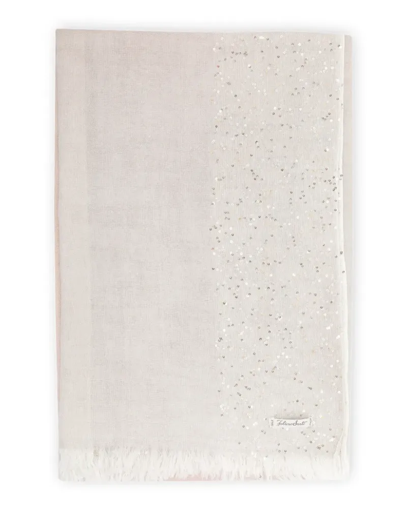 Faliero Sarti Schal mit Pailletten - Nude Nude