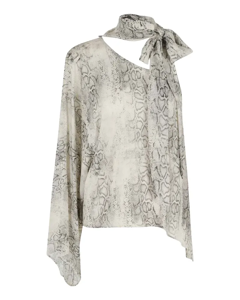 Federica Tosi Schulterfreie Bluse mit Schlangen-Optik - Nude Nude