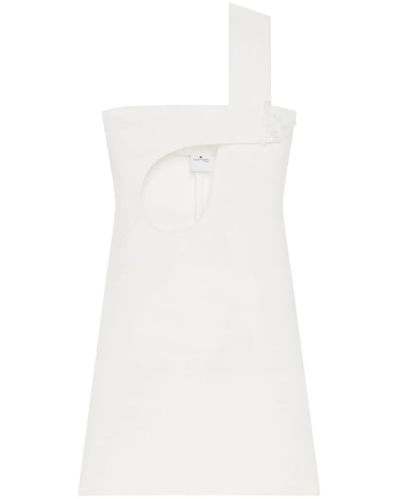 Courrèges Satinkleid mit Cut-Outs - Weiß Weiß