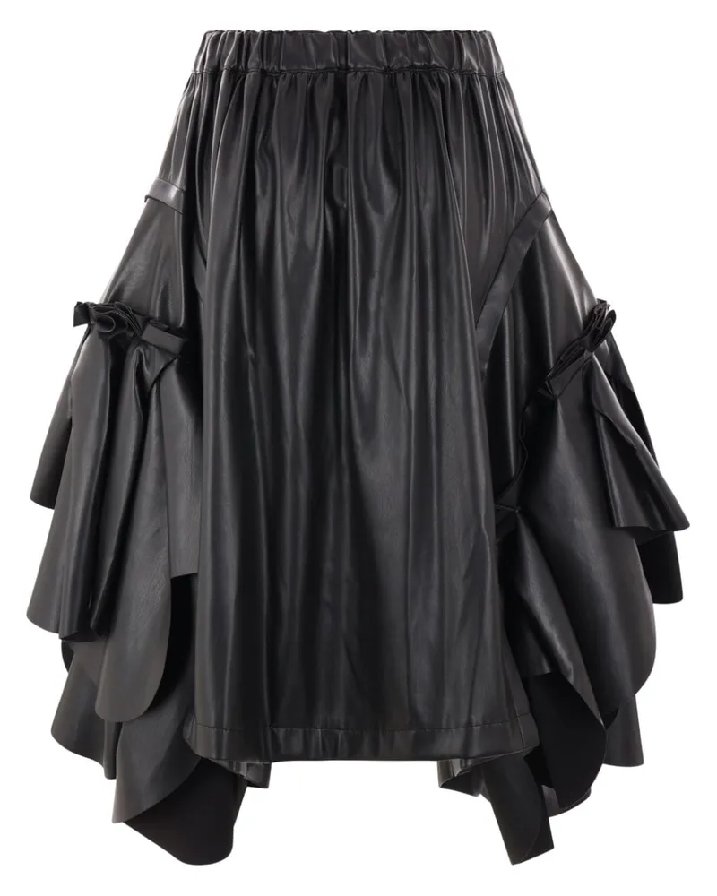Comme des Garçons Midirock mit Faltendetail - Schwarz Schwarz