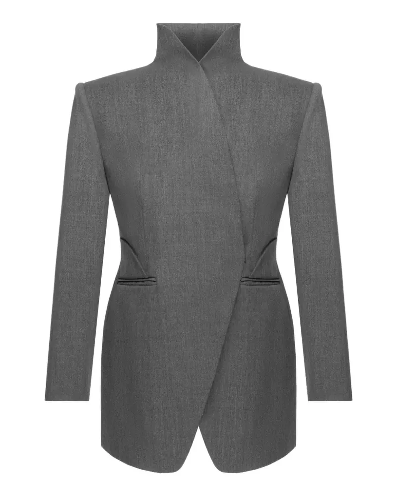 SITUATIONIST Asymmetrischer Blazer mit Stehkragen - Grau Grau