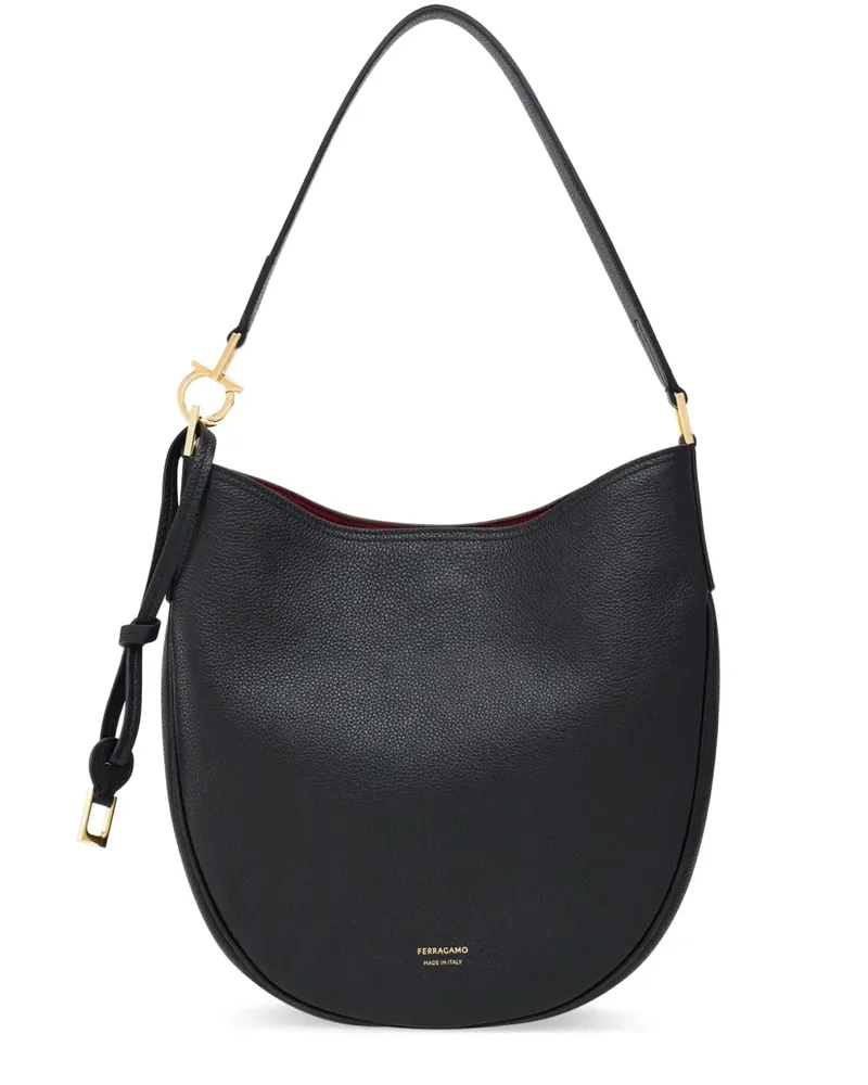 Ferragamo North-South Schultertasche aus Leder - Schwarz Schwarz
