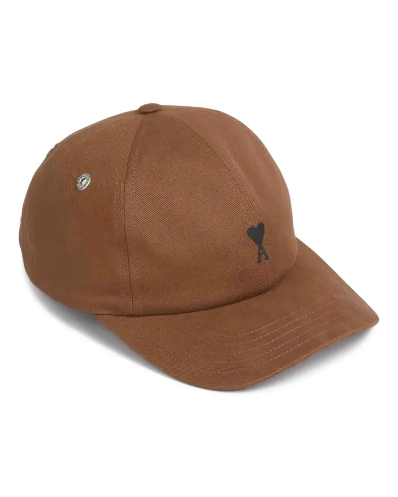 AMI Paris Baseballkappe mit Logo-Stickerei - Braun Braun