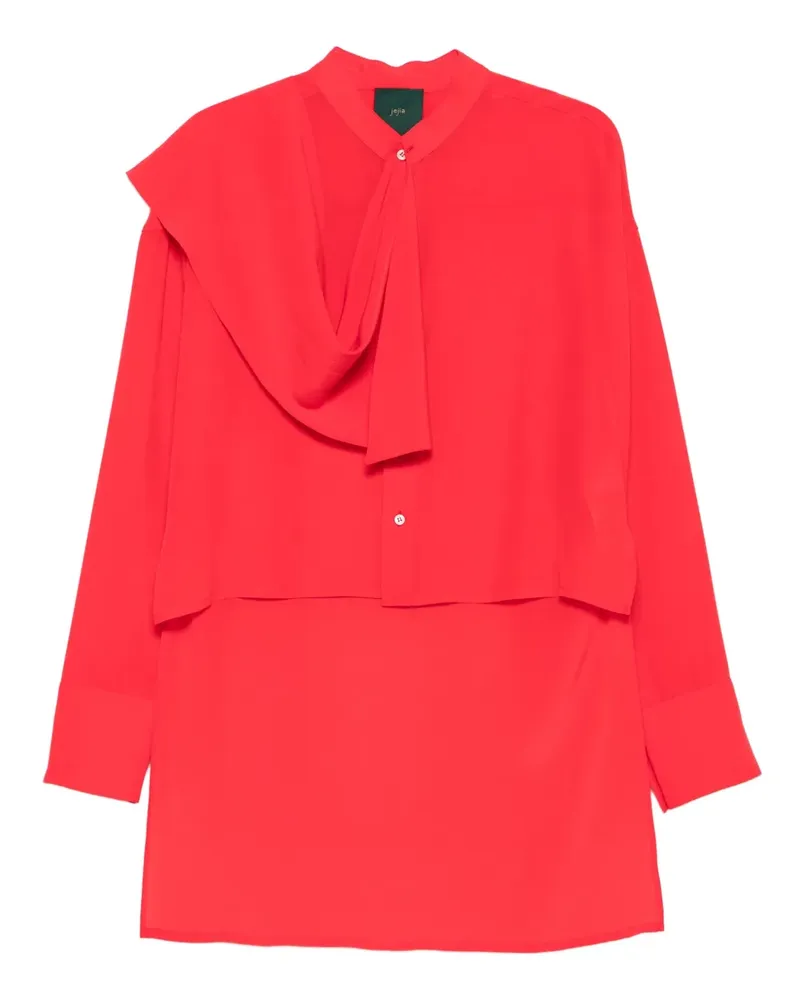 Jejia Bluse mit drapiertem Kragen - Rot Rot