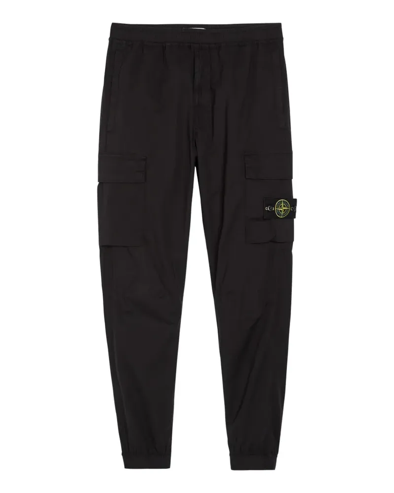 Stone Island 3100033 Cargohose aus Bio-Twill mit "Old"-Effekt - Schwarz Schwarz