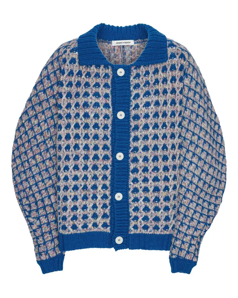 Henrik Vibskov Geometrisch gemusterter Cardigan - Blau Blau