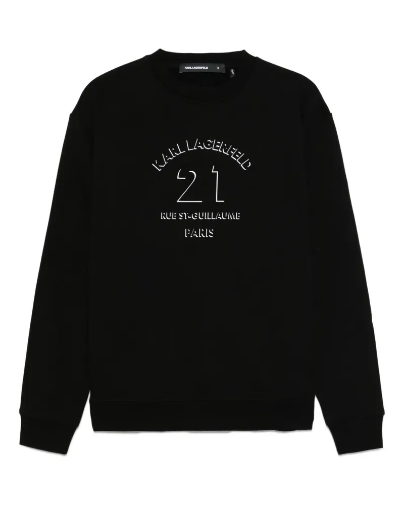 Karl Lagerfeld Sweatshirt mit Paris-Logo - Schwarz Schwarz