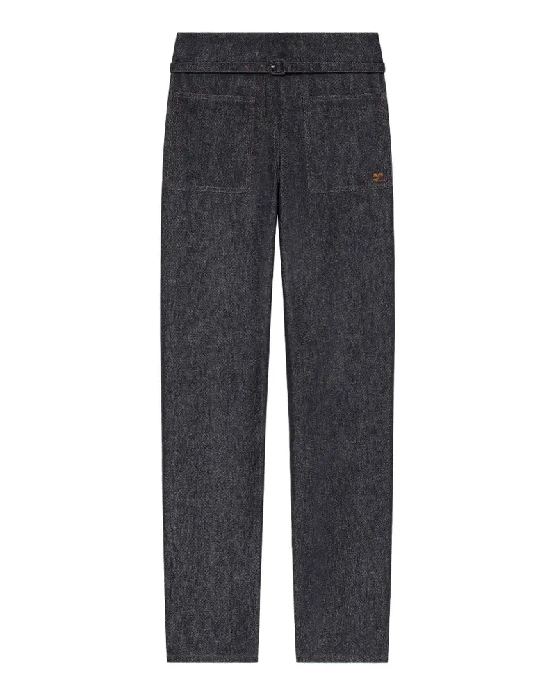 Courrèges Straight-Leg-Hose mit Logo - Blau Blau