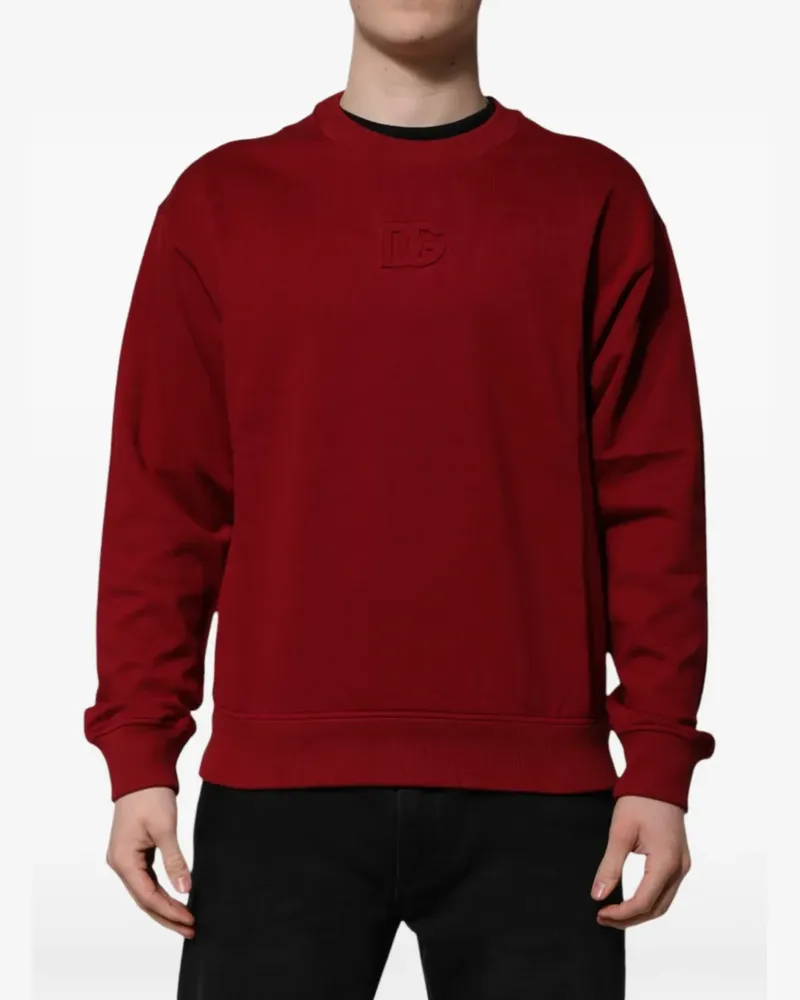 Dolce & Gabbana Sweatshirt mit Logo-Prägung - Rot Rot