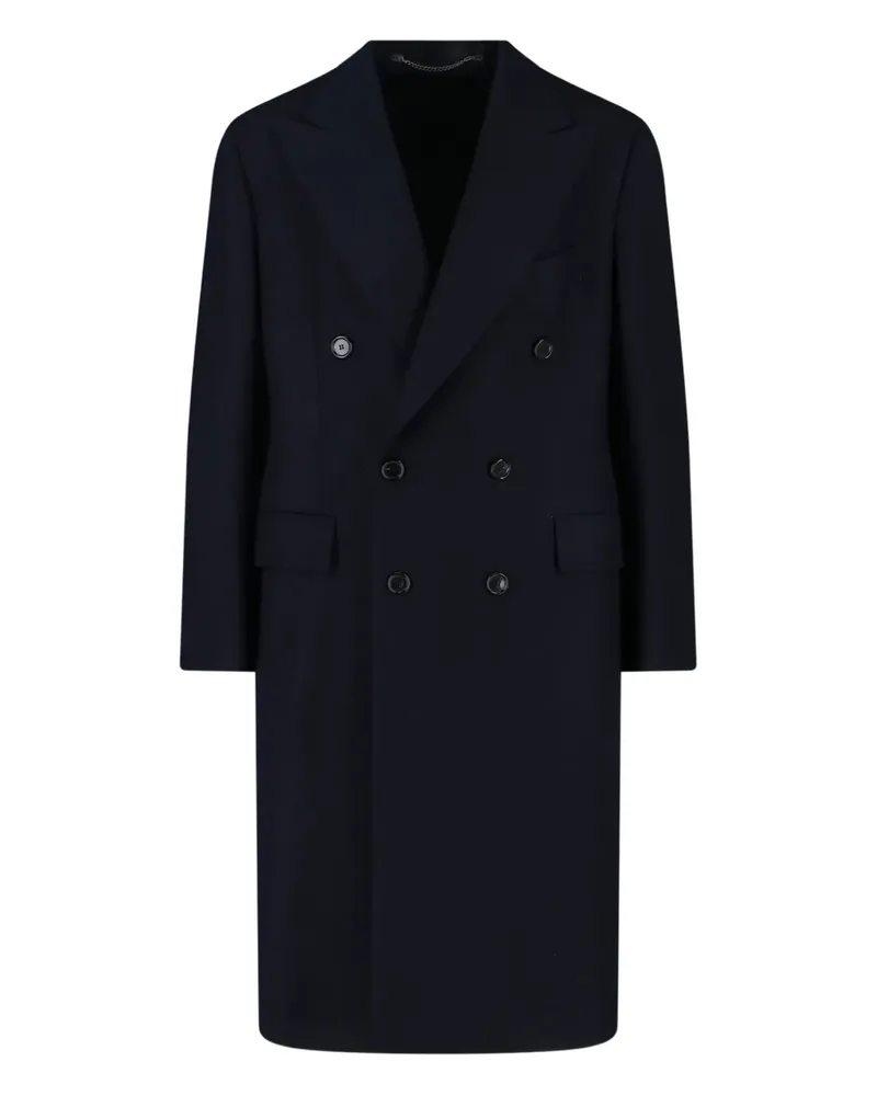 Cesare Attolini double-breasted coat - Blau Blau