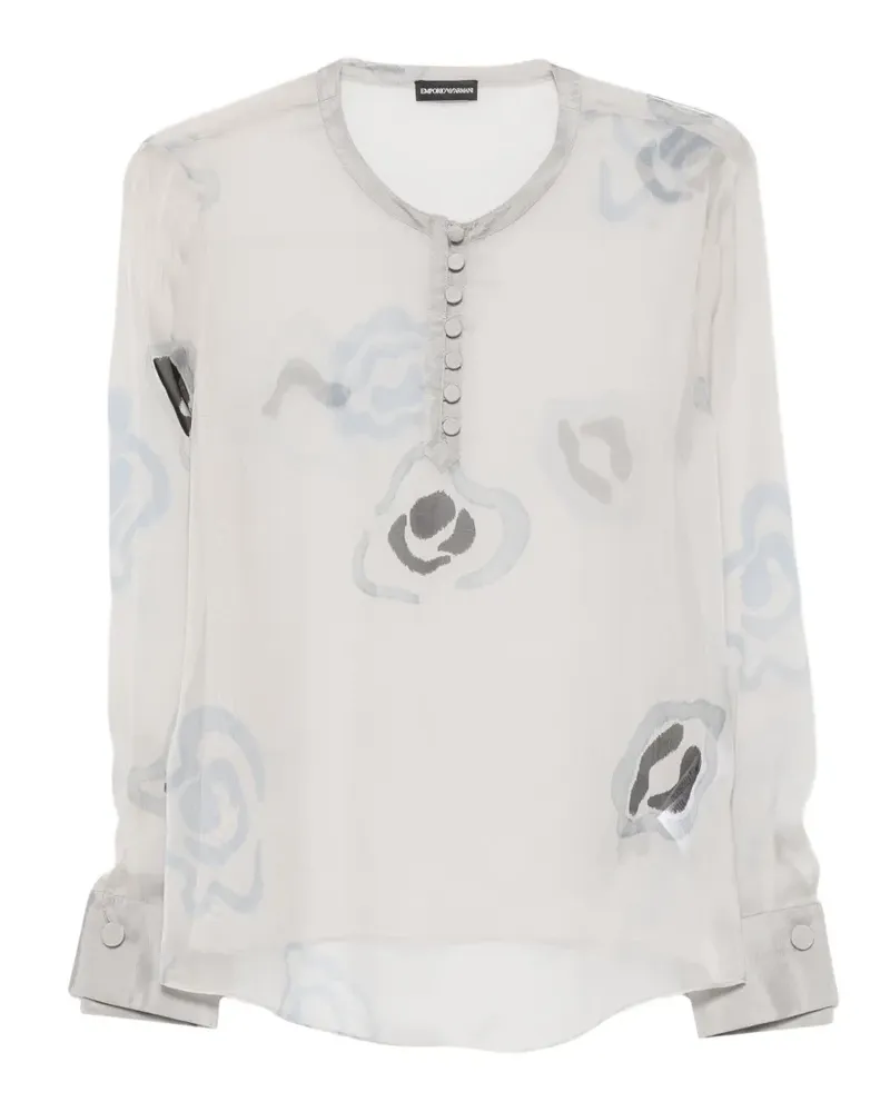 Emporio Armani printed silk blouse - Grau Grau